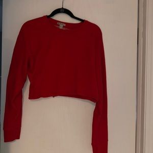 Forever 21 Red Crop Top Sweatshirt